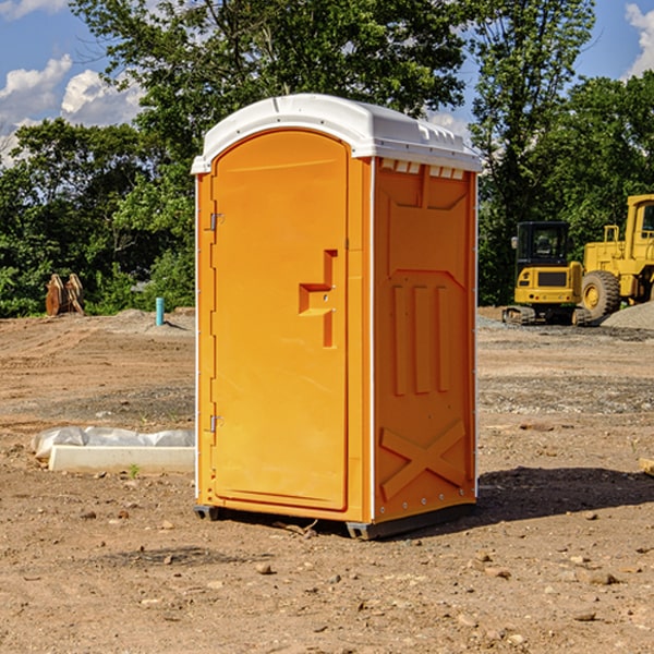 how often are the portable restrooms cleaned and serviced during a rental period in Groveland